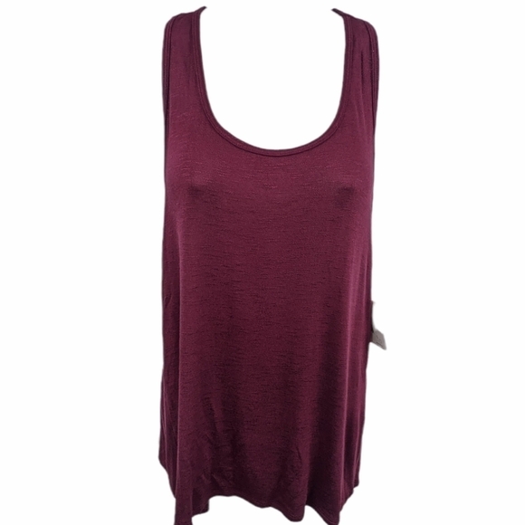Whisper Open Back Tank Dark Wine NWT Sz L - Picture 1 of 6